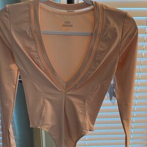 Good American Nude V-Neck Bodysuit with Star Nipple Covers